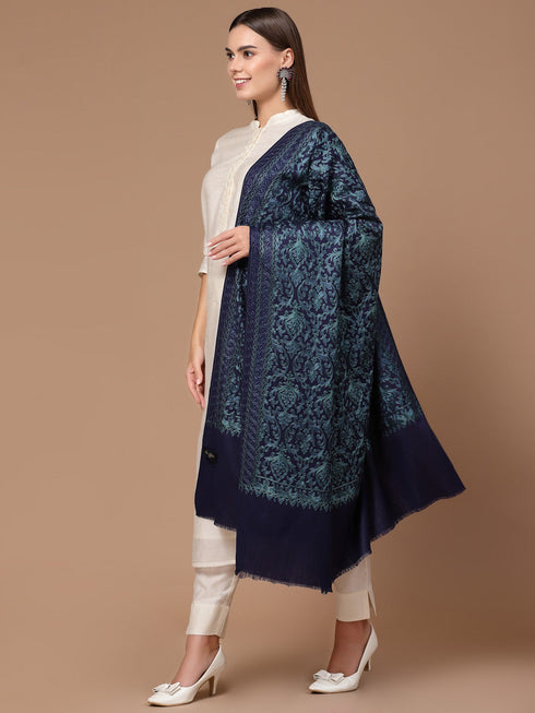 Women's Silky Aari Embroidery Wool Shawl